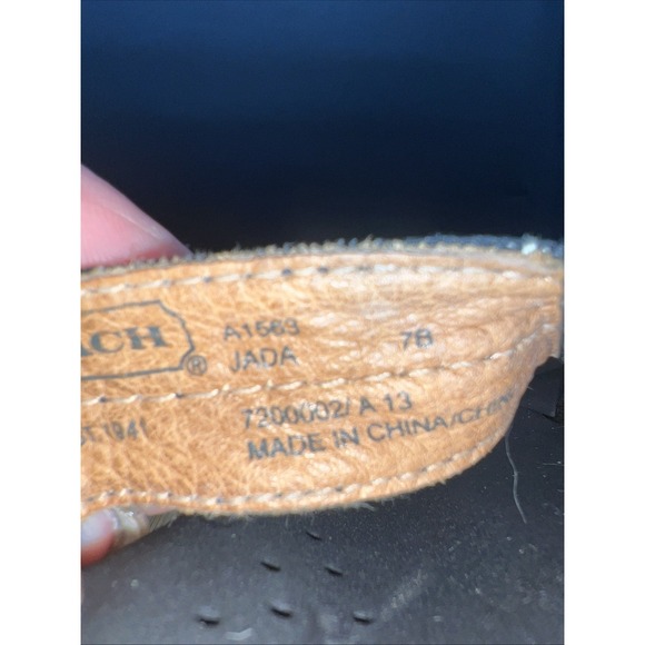 Coach Jada Flip Flop Thong Sandals Side Buckle Arch Support Cushion Black Sz 7B - Picture 5 of 6